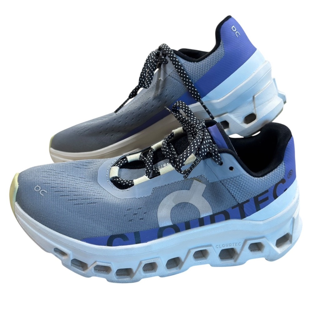 ON Cloud Cloudmonster Womens Size 6.5 Running Shoes Grey Purple Helion CloudTec